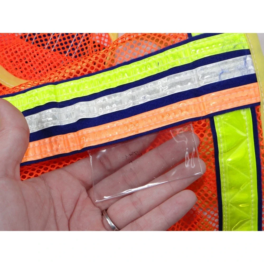 Kids Safety Vest High Visibility Orange Mesh Reflective‎ Tie Closure Set of 2